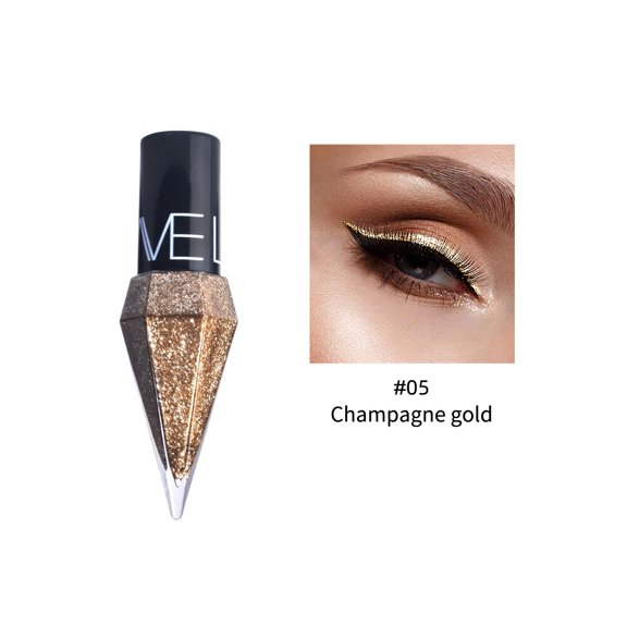 Glitter Liquid Eyeliner, Diamond Eyeliner Liquid, Shimmer Waterproof Smudge Proof Eyeliner, Long Lasting Flare Eye Liner Liquid for Glow Sparkle Eye Makeup (#05)