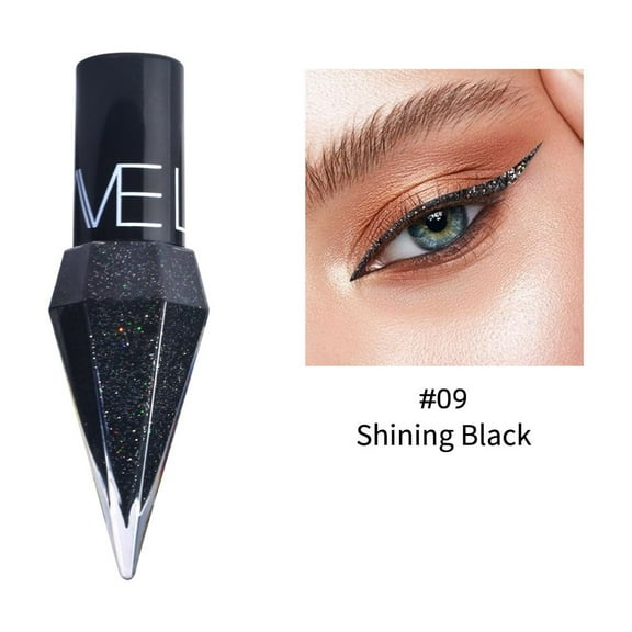 Glitter Liquid Eyeliner, Diamond Eyeliner Liquid, Shimmer Waterproof Smudge Proof Eyeliner, Long Lasting Flare Eye Liner Liquid for Glow Sparkle Eye Makeup (#09)