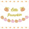 thumbnail image 1 of Glitter Little Pumpkin Banner Fall Baby Shower Gender Reveal Birthday Party for Kid's Birthday Party, Thanksgiving Fall Theme Pumpkin Baby Shower Decorations Supplies,Fall Pumpkin Decorations for Home, 1 of 6