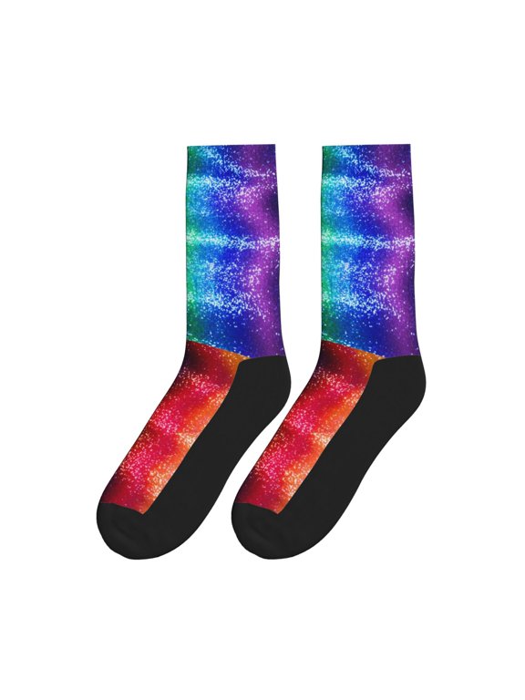 Glitter Live Colorful Athletic Crew Novelty Socks For Men Women