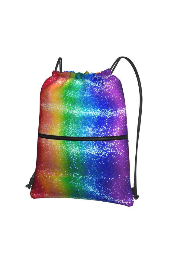 Glitter Live Drawstring Backpack Water Resistant String Bag Sports Sackpack Gym Sack For Men Women
