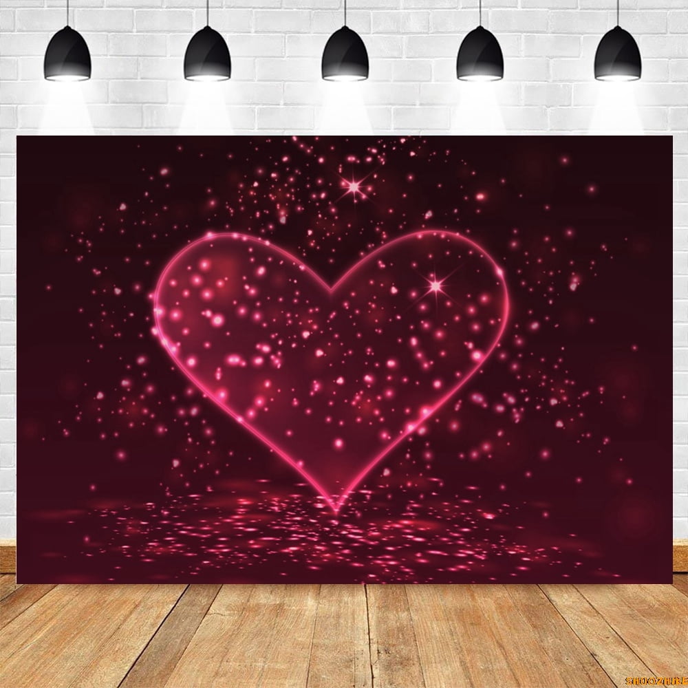 Glitter Love Heart Backdrop February 14 Valtine's Day Dating Proposal ...
