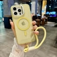 thumbnail image 1 of Glitter Magnetic Back Cover for iPhone 11, Non-Slip Anti-Scratch Shock-Absorbent Sparkly Girls Women Case with Magnetic Wireless Charging & Lanyard & Metal Camera Kickstand, Yellow, 1 of 9