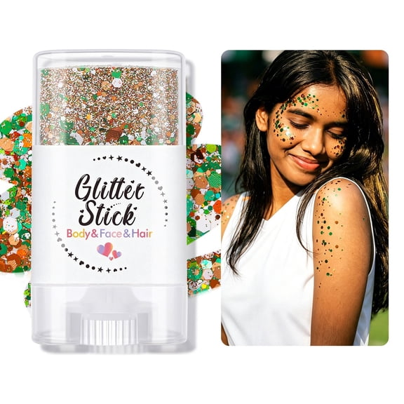 Glitter Makeup Stick For Face And Body Shimmer Gel Glow Stick High Shine Face Highlight Body Sparkle Long Wear Makeup For Stage Concert Football Soccer Party Festival Portable Tool