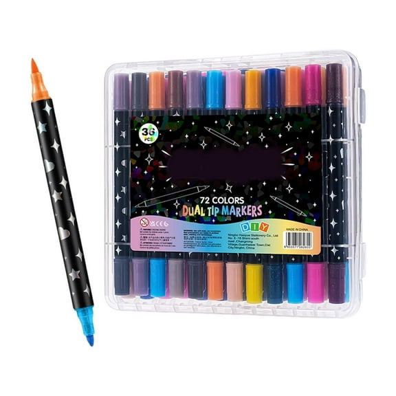 Glitter Marker High-brightness Two-color Glitter Marker Pen Overstriking Pearlescent Glitter Pen Student Notebook Fluorescent Marker Pen 60ml