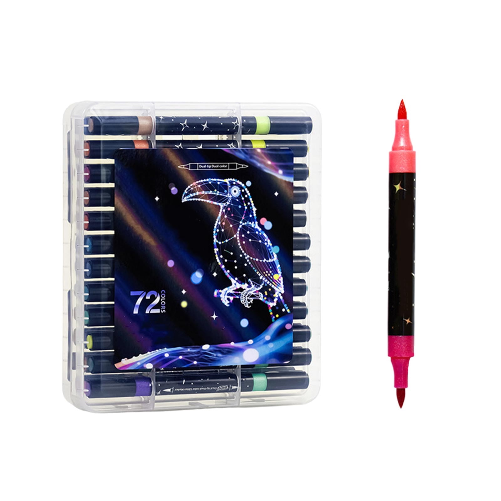 Glitter Markers Pen, 72 Colors Glitter Paint Pen Dual Tip Acrylic Paint Pens, Fine Tip Dual Brush Gel Marker for Coloring, DIY Crafts Making Sparkle Pens, Set of 36