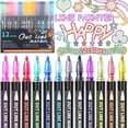 thumbnail image 1 of Glitter Markers Set, 12 Colors Outline Marker Set, Metallic Outline Markers, Dual Line Glitter Markers for Art, Writing, Drawing, Card Making, Art Crafts, 1 of 9