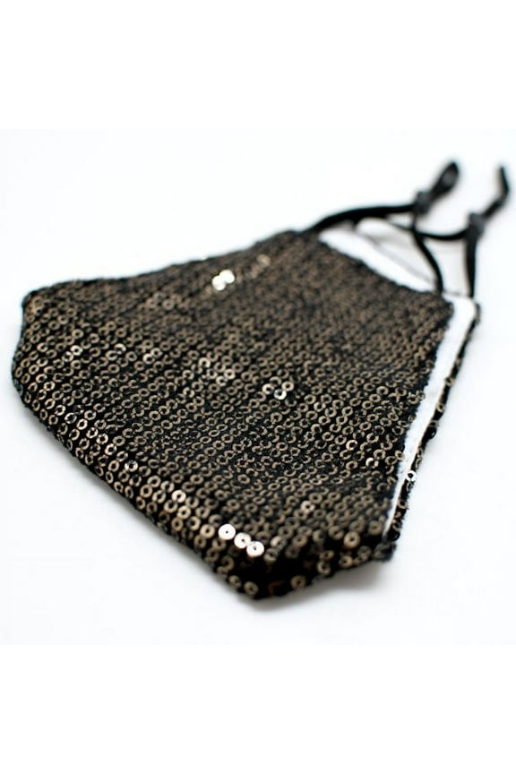 Glitter Mask Sequin Sparkly Bling Reusable Cotton Face Covering 2-Layer Womens Fashion Masks With Filter Pocket Washable Water Resistant For Adults