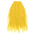 thumbnail image 1 of Glitter Mesh Midi Skirt with Star Sequins and Asymmetrical Hem Party Evening Skirt for Women Sparkly Design for Special Events, 1 of 2