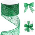thumbnail image 1 of Glitter Mesh Wired Ribbon 2.5" X 10 Yards Webbed Sequin Glitter Christmas Ribbon for Tree Garlands Decoration, Home Decor, Craft Projects, Wreath Supplies, 1 of 6