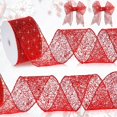 thumbnail image 1 of Glitter Mesh Wired Ribbon 2.5" X 10 Yards Webbed Sequin Glitter Christmas Ribbon for Tree Garlands Decoration, Home Decor, Craft Projects, Wreath Supplies, 1 of 8