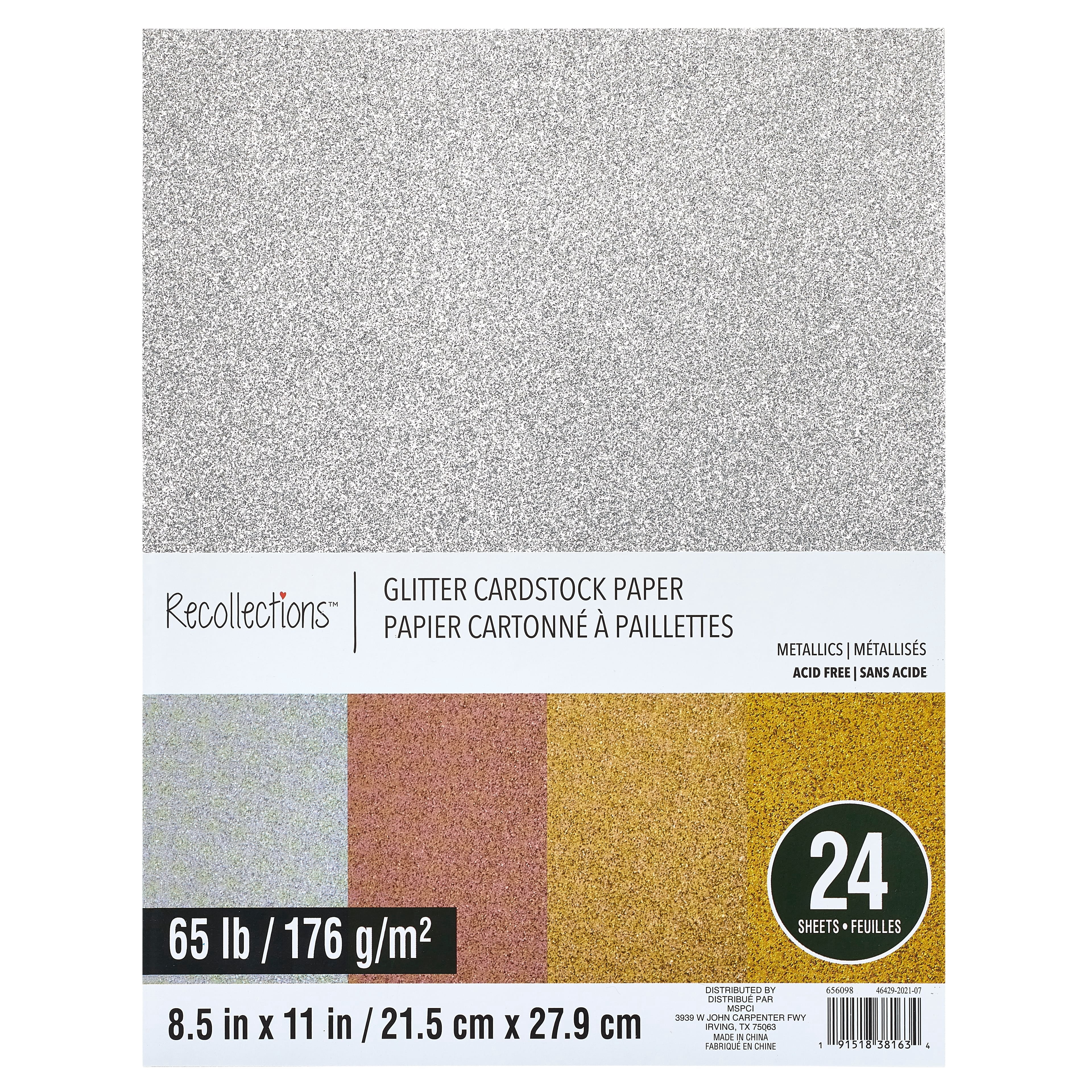 Glitter Metallic Cardstock Paper by Recollections - 8.5" x 11"