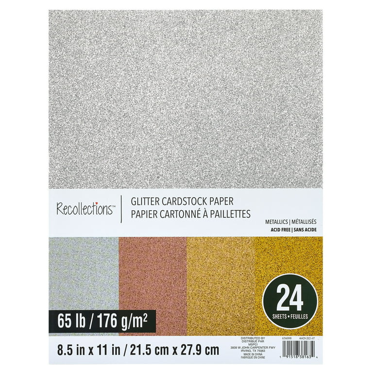Glitter Cardstock Paper Assorted Colors for Craft Project (11 sheets)