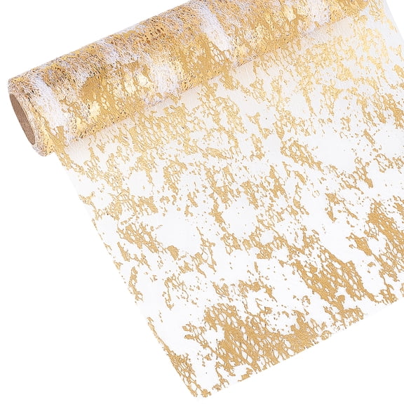 Glitter Metallic Gold Thin Mesh Table Runner 11 x 394 inch Gold Table Runner Party Supplies Table Decorations for Birthday Wedding