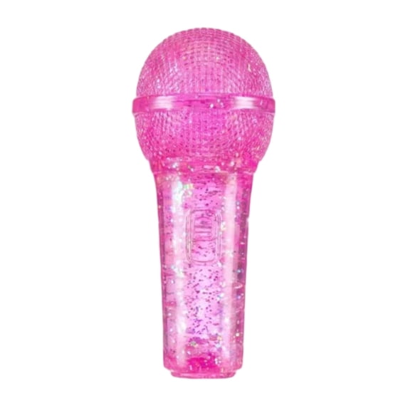 Glitter Microphone Squishy Stress Toy with Slow Rising Squeeze, 1 Piece, Purple-Pink, for Girls, Sensory Squeeze Toy