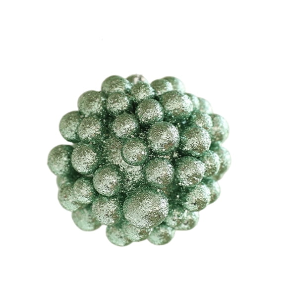 Glitter Mint Green Christmas Ornaments – Hanging Foam Decoration Balls with Pearl, Teardrop & Leaf Designs for Xmas Tree, Wedding, Party & Home Decor