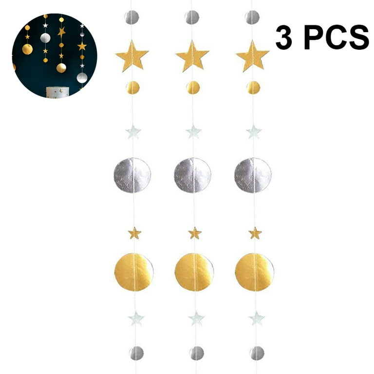 Glitter Stars - Silver (pkg of 6 - 5 in x 12 in)