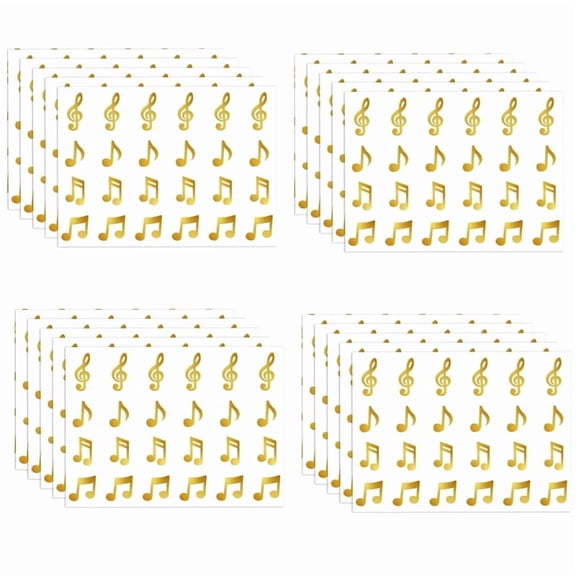Glitter Music Note Sticker 20 Sheets Motivational Tool Adhesive Reward Label For Teachers To Praise Student Achievements