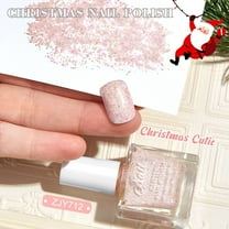 Glitter Nail Polish, Water-Based Nail Polish, No-Cure Holiday Glitter Nail Polish for Christmas Nail Art, Safe and Gentle formula