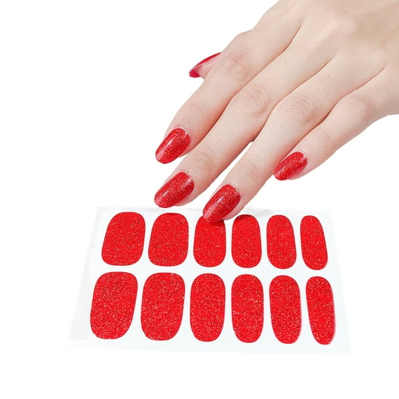 Glitter Nail Wraps for Women Nail Polish Strips Self Adhesive Nail Polish Stickers Fingernail Manicure Stickers