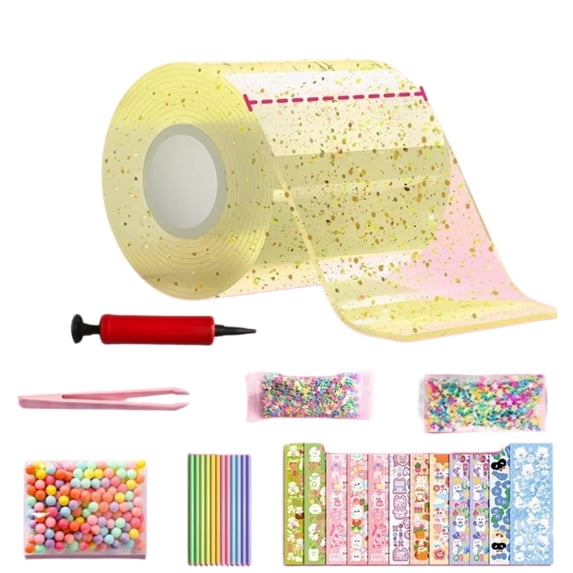 Glitter Nano Tape Bubble Blowing Decor Set Creative Art Ornament For Home Desktop Display