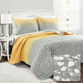 thumbnail image 1 of Glitter Ombre Metallic Print Quilt Yellow/Gray 2Pc Set Twin, 1 of 11