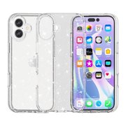 Glitter PC TPU Case for iPhone 17 with Additional Tempered Glass Screen Protector Included - Clear