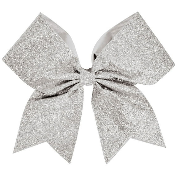 Glitter Performance Hair Bow Glitter Silver