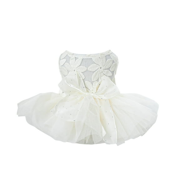Glitter Pet Tutu Dress Formal Party Gown with Delicate Lace for Small Puppies