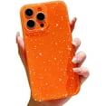 thumbnail image 1 of Glitter Phone Case for iPhone 15 Pro Case 6.1" 2023, Cute Bling Slim Sparkle Protective, Shockproof Soft Silicone Cover for Women Girls (Orange), 1 of 14