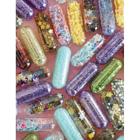 Glitter Pill (Large Hexagonal Graph): Hexagonal Graph Paper Notebook (Paperback)