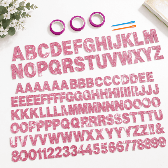 Glitter Pink 116 A-z Diy Letter Custom Banner Party Decor