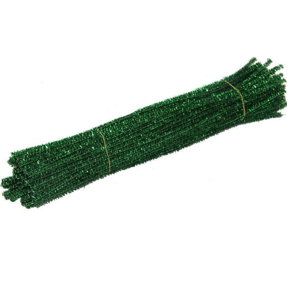 Glitter Pipe Cleaners, Christmas Pipe Cleaners, Green Pipe Cleaners Bulk, 100Pcs Color Pipe Cleaners Craft, DIY Art Decorations Creative Craft Pipe Cleaners 11.8 Inch