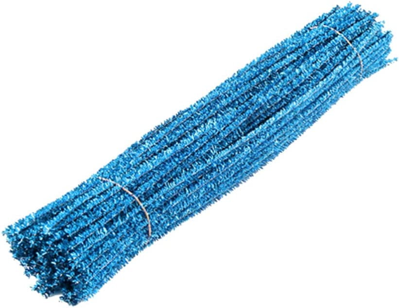 150 metallic silver Pipe Cleaners Craft Chenille Stems – BLUE