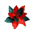 thumbnail image 1 of Glitter Poinsettia Christmas Artificial Flowers, Ongmies Christmas Flower Arrangement - Festive Artificial Florals for Tree & Indoor Decor, Christmas Decorations Indoor, 1 of 5