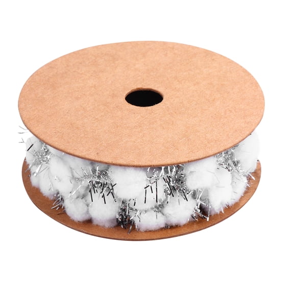 Glitter Pom-poms Ribbon Christmas Tree Decorative Ribbon for DIY Art Crafts