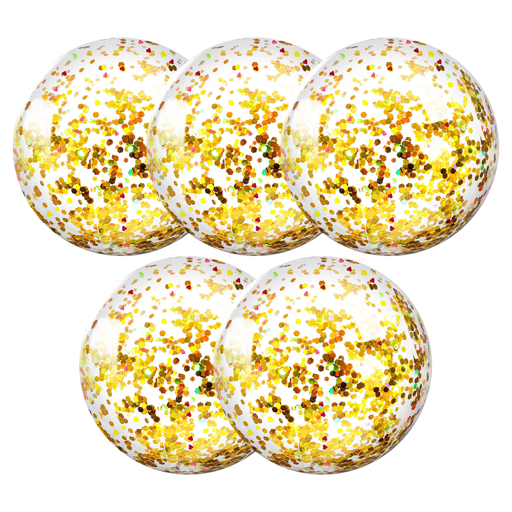 Glitter Pool Ball Floatable Swimming Balls Confetti Ball for Water Fun Play  Summer Beach, Pool and Party - Gold 
