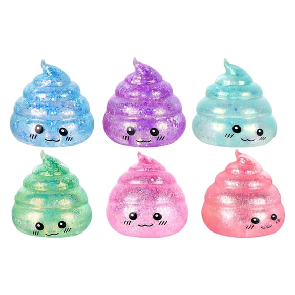 Glitter Poop Shaped Maltose Soft Gifts, Prank Stress Relief Gifts Fun Venting Sensory Fidget Gifts, for Adults Anxiety Relief Unique Gag Gift/Classroom Reward for Stress Management, 2*2in, Purple