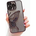 thumbnail image 1 of Glitter Powder Plating Butterfly Soft Phone Case Compatible with iPhone Case (Black,iPhone 13 Pro), 1 of 7