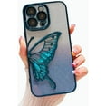 thumbnail image 1 of Glitter Powder Plating Butterfly Soft Phone Case Compatible with iPhone Case (Blue,iPhone 12 Pro), 1 of 7