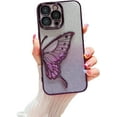 thumbnail image 1 of Glitter Powder Plating Butterfly Soft Phone Case Compatible with iPhone Case (Purple,iPhone 11 Pro Max), 1 of 7