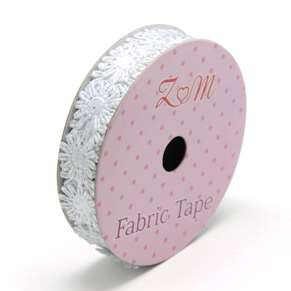 Glitter Powder Polyester Ribbons Flower WhiteSmoke 5/8 inch(17mm) about 2yards/roll(1.8288m/roll)