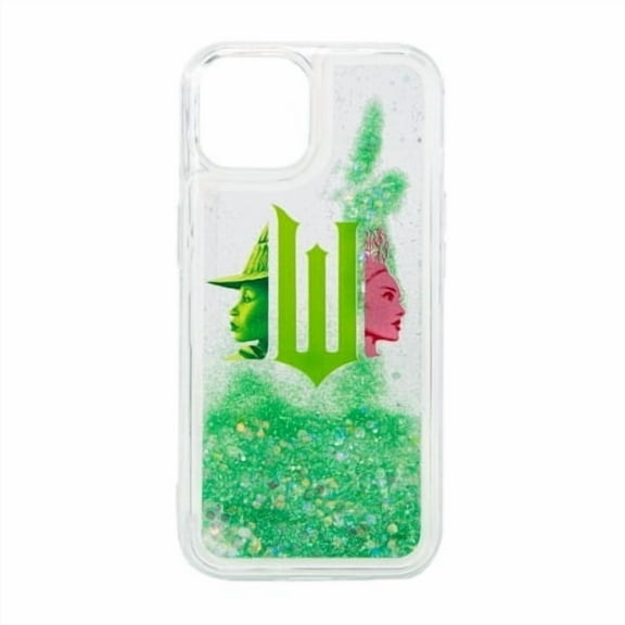 Glitter Protective Phone Case for iPhone 16e/15/14/13 Wicked Green Design