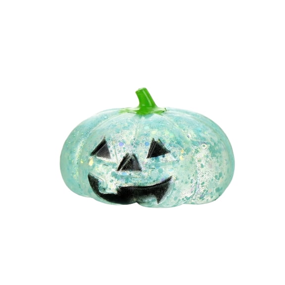 Glitter Pumpkin Slow Rising Squeeze Toys, Pumpkin Sugar Squishies Fidget Toys for Adults, Super Soft Sensory Stress Ball Squeeze Toys for Stress Relief (Cyan)