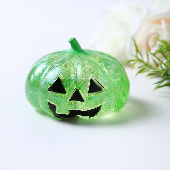 Glitter Pumpkin Squeeze Toy Sparkly Jack-O'-Lantern Stress Relief Fidget Toy Cute Vegetables Theme Sensory Toy for Kids Adults Anxiety Easter Basket Stuffers Party Favors Gift Halloween CAI260319