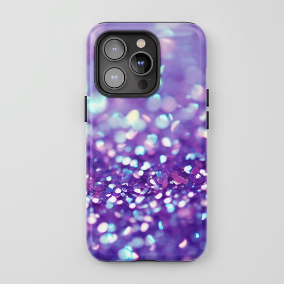 Glitter Purple Sparkle Design For All iPhone Series Tough Phone Case