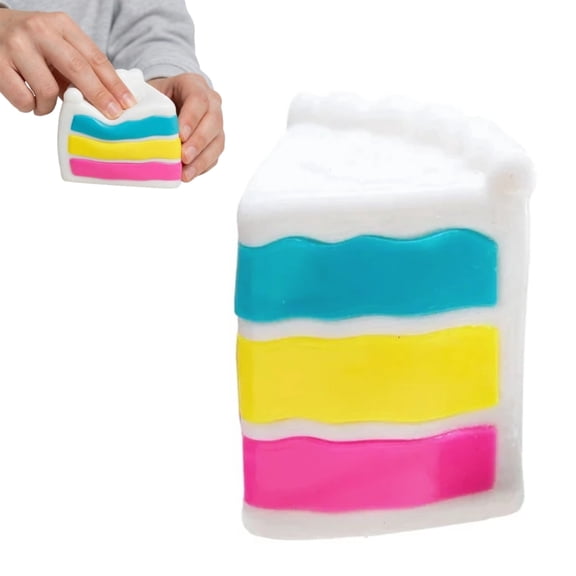 Glitter Rainbow Cake Squishies, Fidget Toys Adults & , Easter Basket Stuffers, Rainbow Cake HTF Sparkling Stress Relief Collectible, Sensory Stress Squeeze Toys