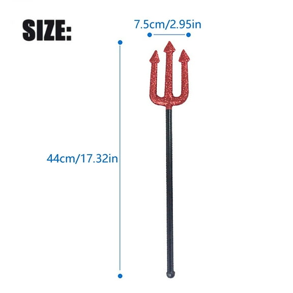 Glitter Red Devil Pitchfork Set – 3-Pack Halloween Costume Accessory Prop for Devil, Demon, or Sea Creature Themed Parties