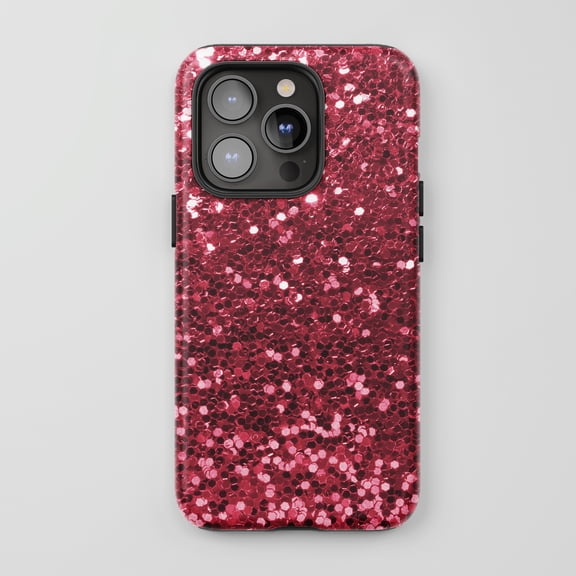 Glitter Red For All iPhone Series Tough Phone Case Sparkle