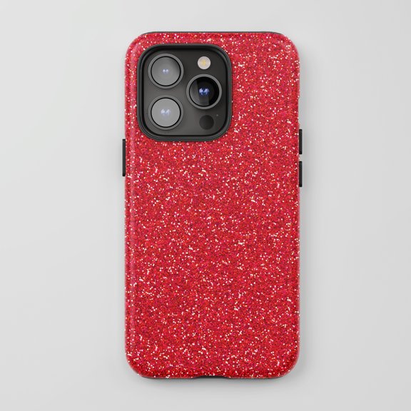 Glitter Red Phone Case for All iPhone Series Protective Phone Case Sparkle